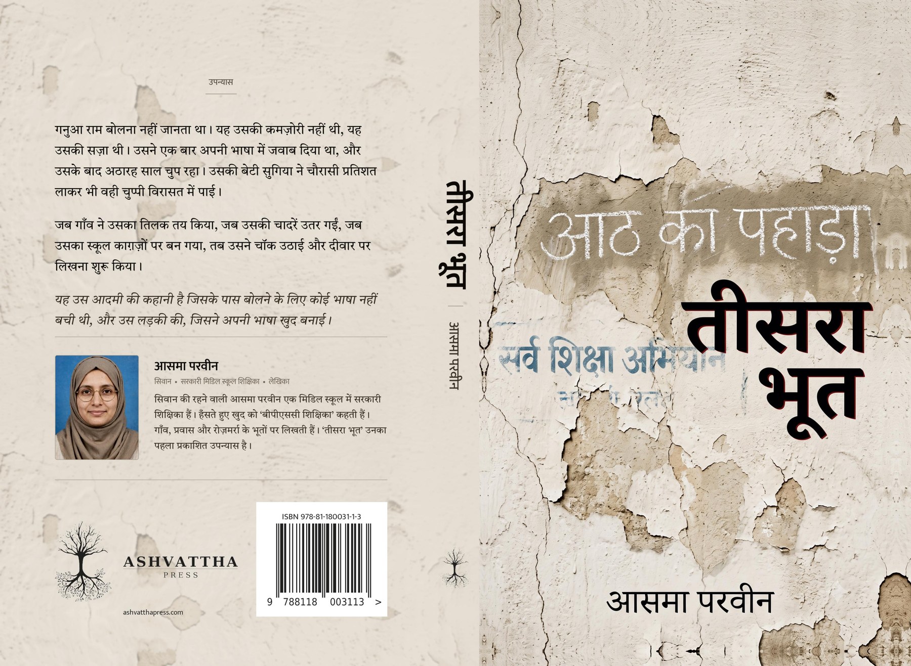 Teesra Bhoot full cover jacket, front, spine and back